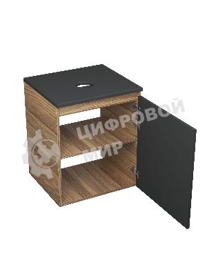 Тумба Bau Dream Blackwood 50 графит, раковина BAU Cerama 48х37 белая, смеситель Hotel Still, нерж. сталь, выпуск клик клак, хром