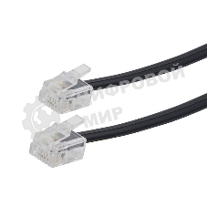 Кабель телефонный аппарат-розетка Cablexpert TC6P4C-5M-BK, 5 м черный