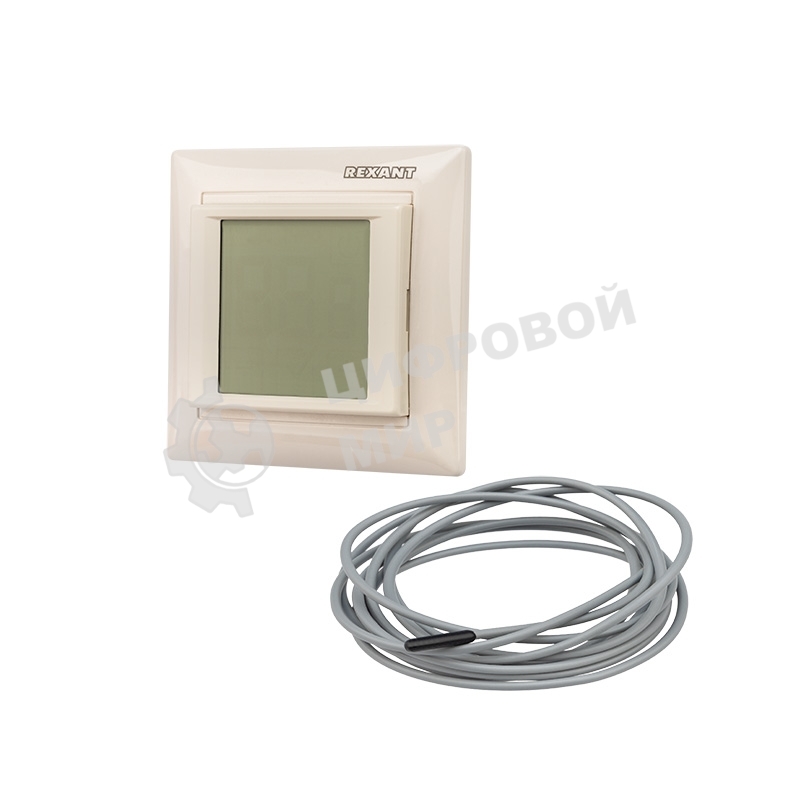 Терморегулятор сенсорный программируемый Rexant RX-421H, бежевый, совместим с Legrand серии Valena