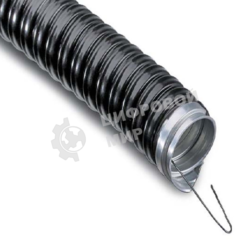 Металлорукав Rexant в ПВХ изоляции МРПИнг-25 (бухта 50 м/уп.) с зондом, черный