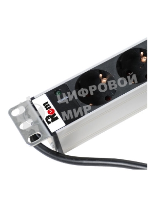 Верт. блок розеток Rem-16 с инд., 25 Shuko, 16A, алюм., 42-48U, шнур 3 м