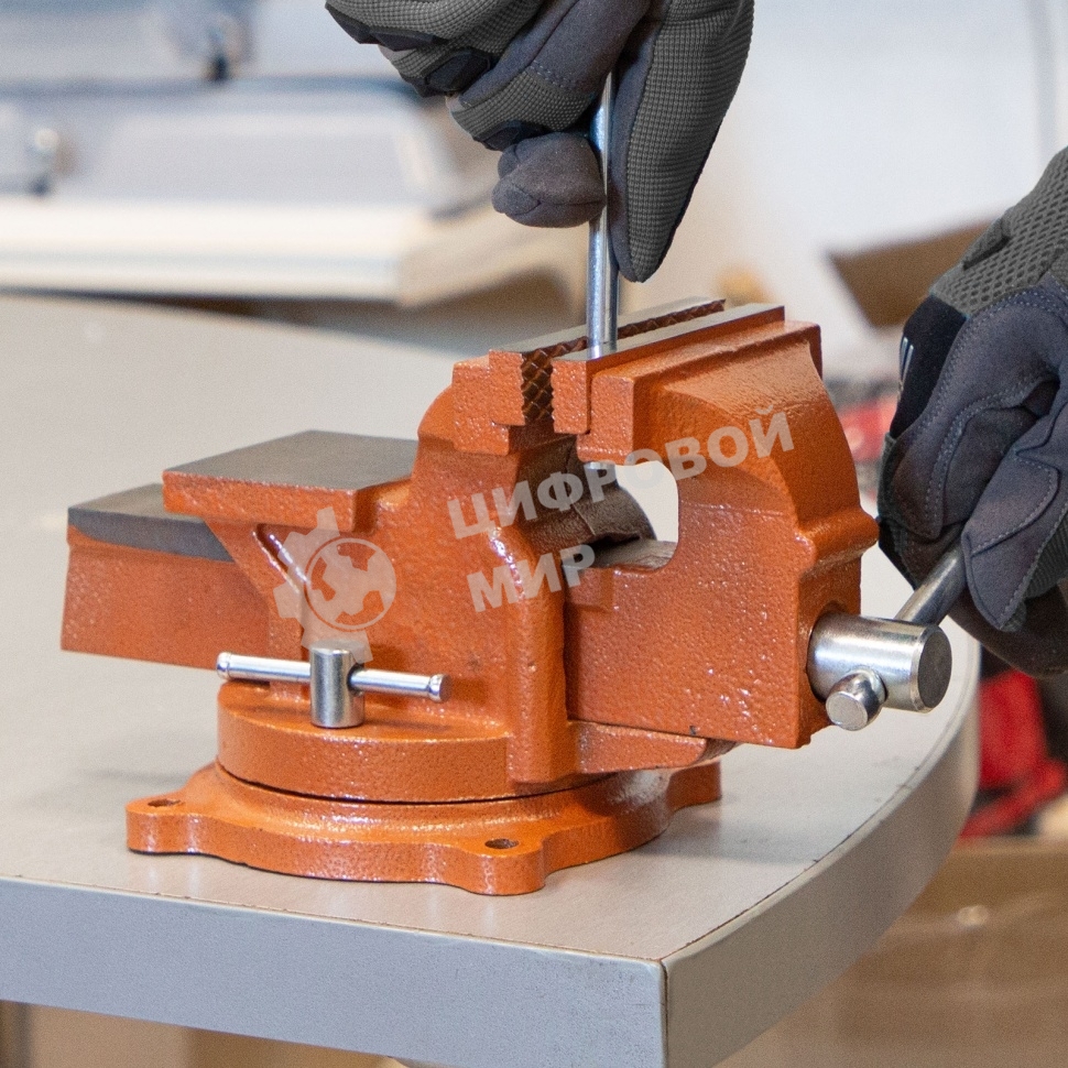 Тиски слесарные Sparta 100мм поворотные с наковальней