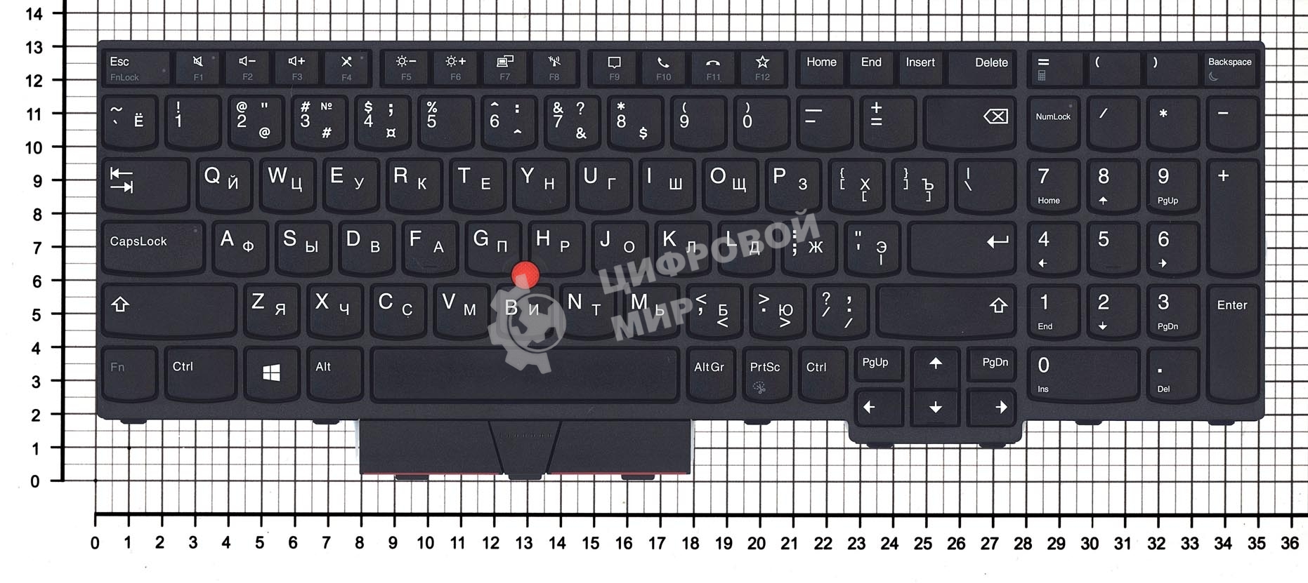 Клавиатура для ноутбука Lenovo Thinkpad P15 T15g черная
