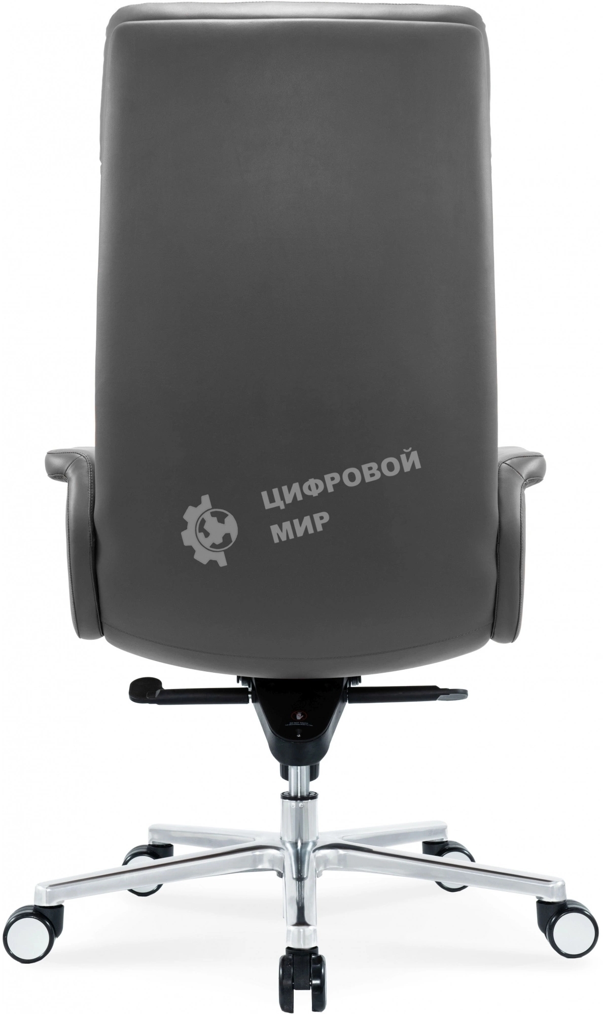 Кресло руководителя Cactus CS-LGR-DUBLIN темно-серый, сиденье темно-серый, кожа, крестов. алюминий