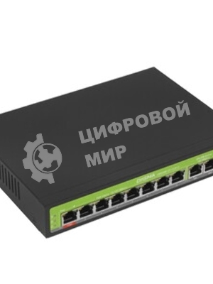 Коммутатор Digma DSP208F-2F-T120 V1, 10×100 Мбит/с, неуправляемый