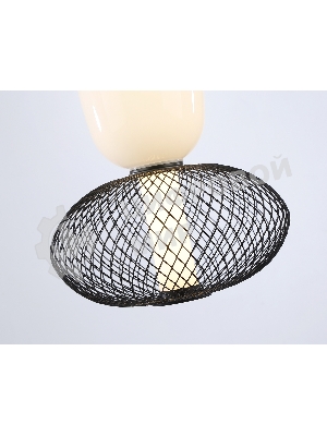 Подвесной светодиодный светильник Ambrella light LH11007 BK/FR черный/белый матовый 15W 3000K D220*350