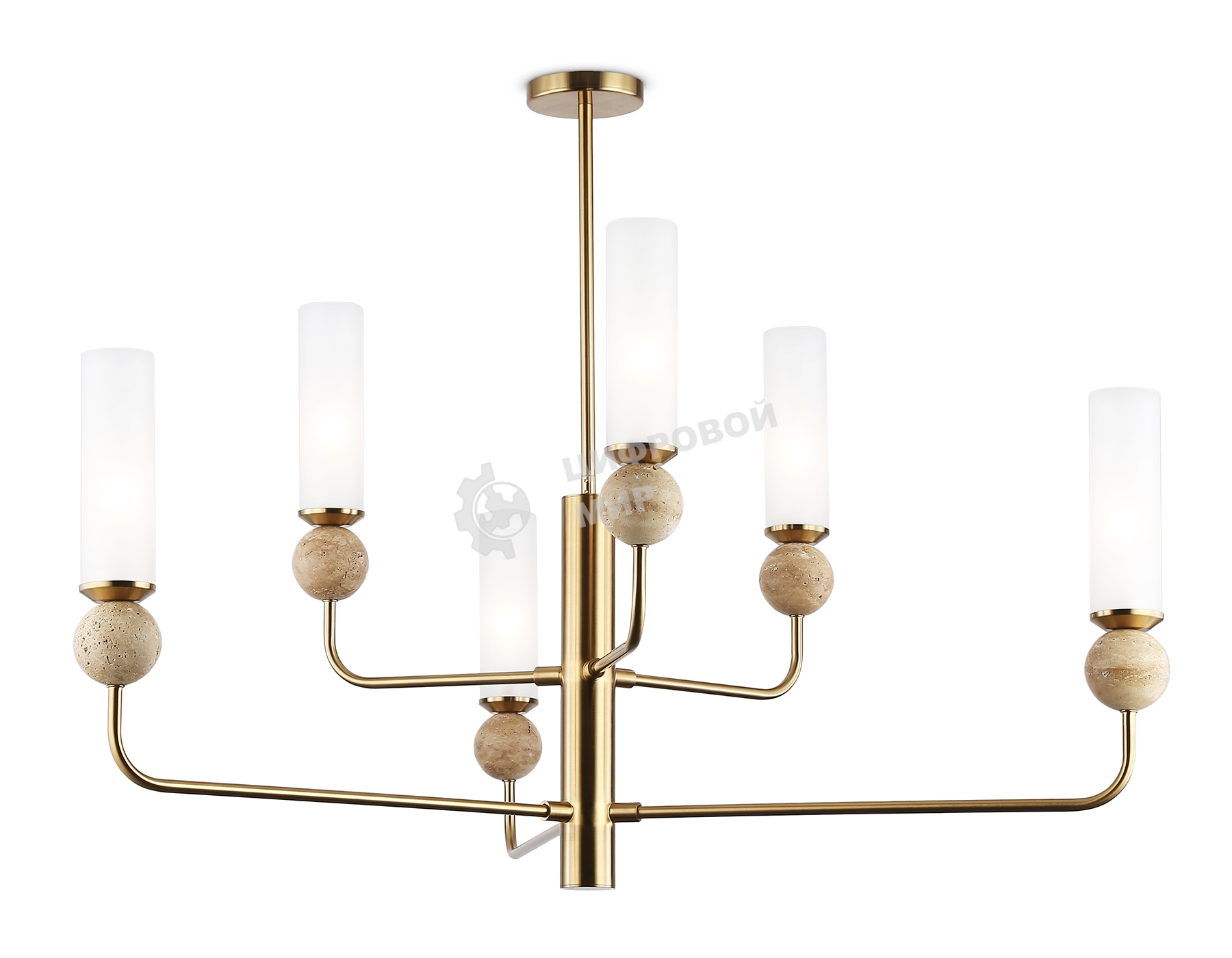 Люстра Ambrella light LH53251/6 BS/FR латунь/белый матовый E14*6 max 40W D1050*1445