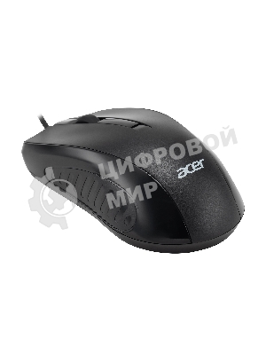 Мышь проводная Acer OMW136 черный, 1200 dpi, USB, кнопки - 3
