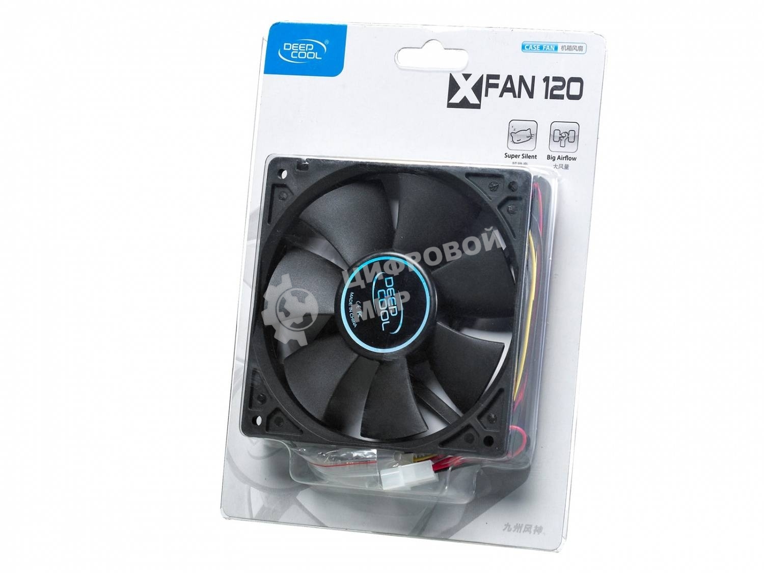 Вентилятор для корпуса DEEPCOOL XFAN 120 черный, 120 мм, 1300 об/мин, 23.7 дБ, 3 pin
