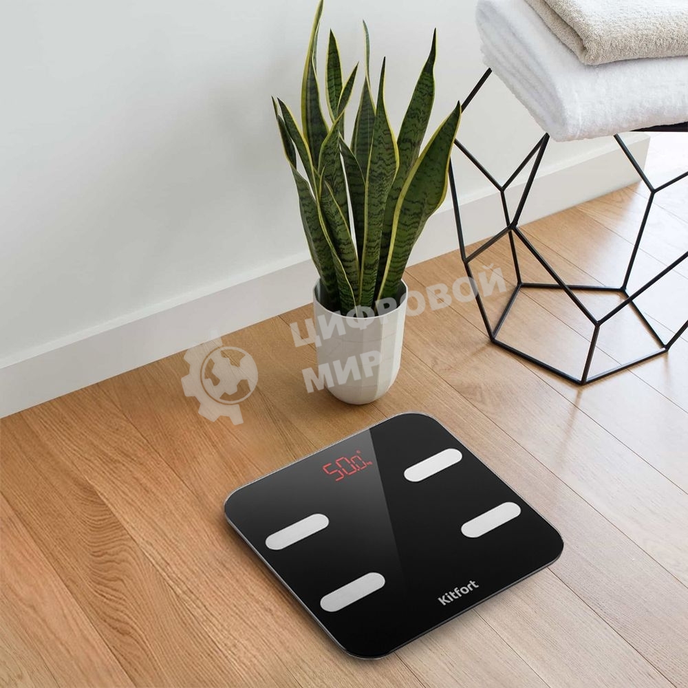 Весы напольные электронные Kitfort KT-806 макс.180кг черный