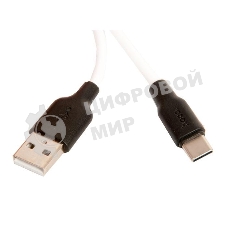 Кабель USB HOCO X21 Silicone для Type-C, 2.0А, 3.0A, длина 1.0м, белый
