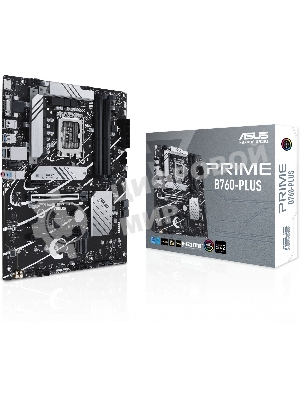 Материнская плата ASUS PRIME B760-PLUS, LGA 1700, Intel B760, 4xDDR5, 4xSATA, 3xM.2, 1xPCIe 4.0 x4, 1xPCIe 5.0 x16, 2xPCIe x1, 1xDP, 1xHDMI, 1xVGA, 2xUSB-A 3.2 Gen 2, 1xUSB-C 3.2 Gen 2x2, 1x 2.5Gb LAN, 3x3.5 мм, 7.1, ATX