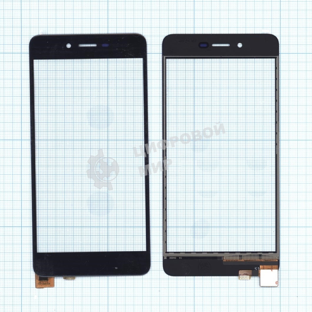 Сенсорное стекло (тачскрин) для Highscreen Easy S/Easy S Pro, черное