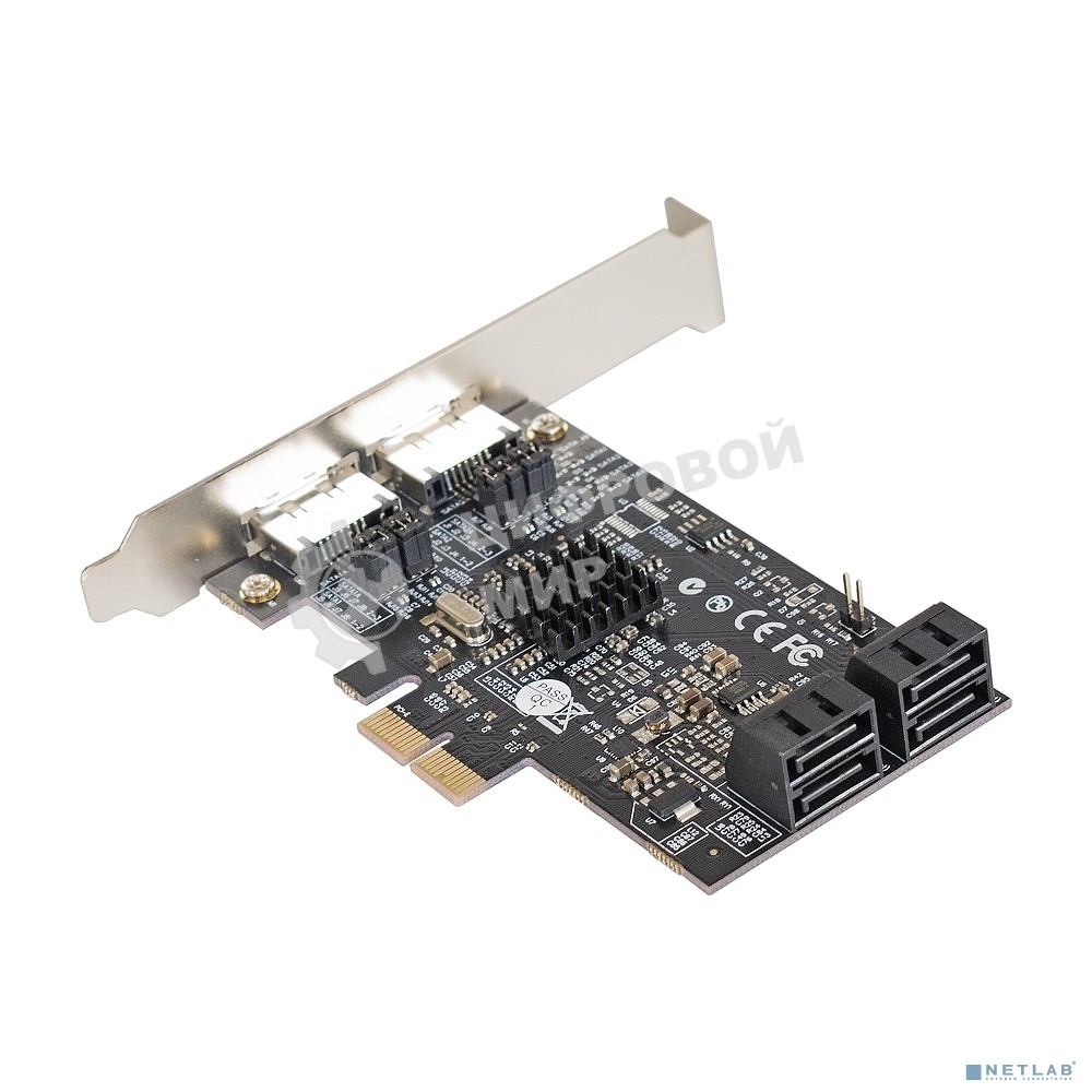 Контроллер ExeGate EXE-504 PCI-E 2.0, SATA3 RAID, 4 int+2 ext (OEM)