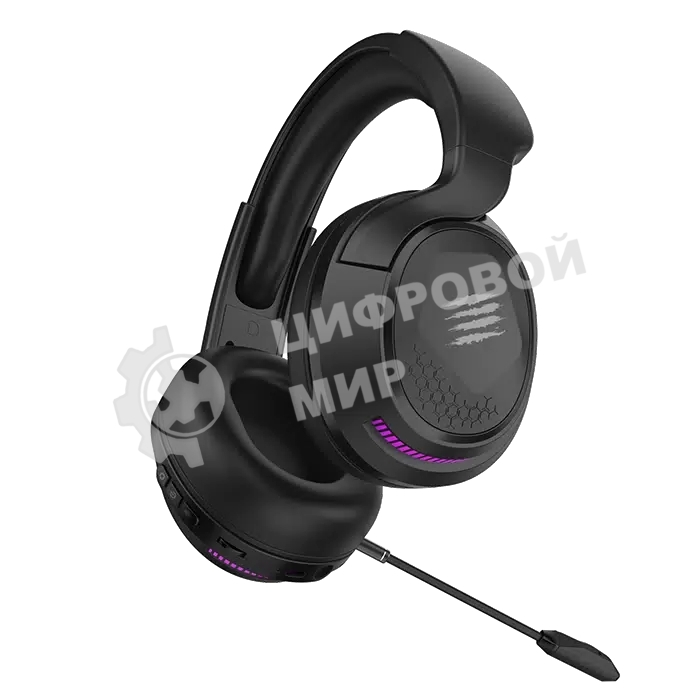 Гарнитура беспроводная игровая Mad Catz P.I.L.O.T. PRO черные (Bluetooth, 2.4 гГц, 3.5 мм jack, RGB подсветка, 50 мм, 930 мА·ч)