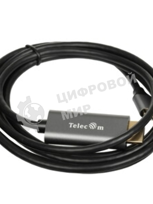 Кабель-адаптер USB3.1 Type-Cm --> HDMI A(m) 4K@60Hz, 1.8m, Telecom TCC008T-1.8M