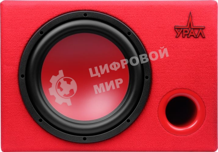 Сабвуфер автомобильный Ural АС-У12А КРАСНЫЙ 300Вт активный (30 см/12