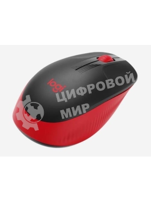 Мышь беспроводная Logitech M190 черный/красный, 1000 dpi, радиоканал, USB, кнопки - 3