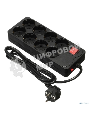 Сетевой фильтр Buro 800SH-1.8-B 1.8 м, 8 розеток, черный, коробка