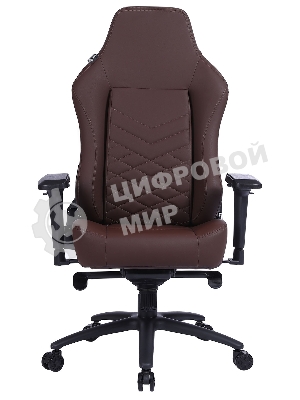 Кресло игровое Cactus CS-CHR-0112BR коричневый, сиденье коричневый, эко.кожа, с подголов. крестовина металл, пластик черный