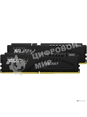Оперативная память Kingston Fury Beast, DDR5, 16Gb (2x8Gb), 6000MHz, CL30, DIMM, с радиаторами, черный