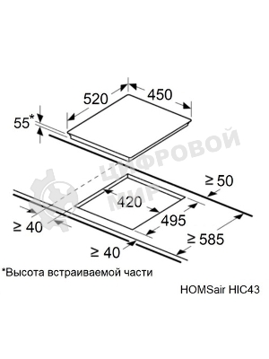 Индукционная варочная панель HOMSair HIC43SBG Inverter