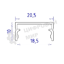 Алюминиевый профиль Ambrella light GP2001AL серебро 2000*20.5*10