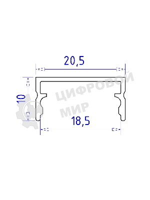 Алюминиевый профиль Ambrella light GP2001AL серебро 2000*20.5*10