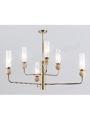 Люстра Ambrella light LH53251/6 BS/FR латунь/белый матовый E14*6 max 40W D1050*1445