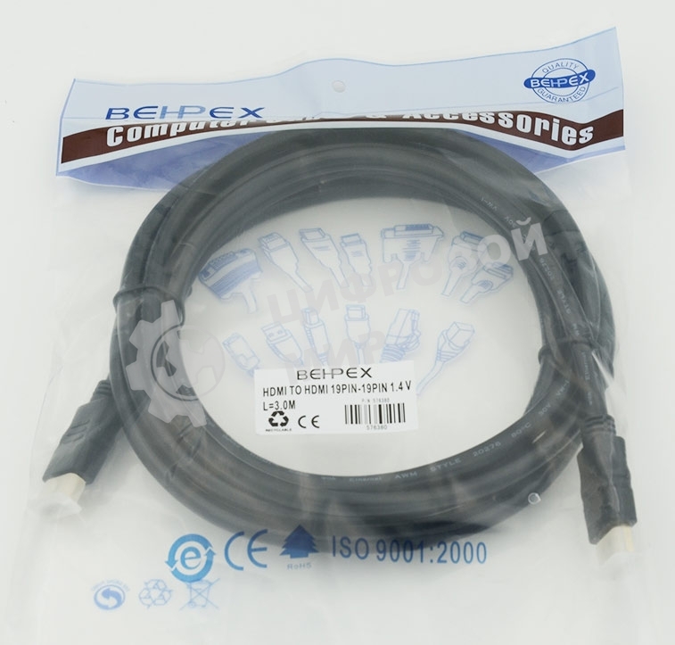 Кабель аудио-видео Behpex HDMI (m)/HDMI (m) 3м.