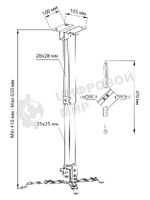 Кронштейн для проектора Cactus CS-VM-PRE01-WT белый макс.20кг настенный и потолочный поворот и наклон