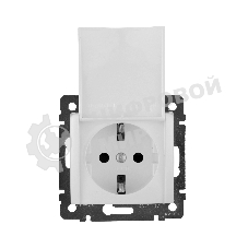 Розетка Valena с заземлением с крышкой (белая)