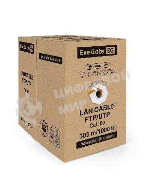 Кабель ExeGate UTP 4 пары кат.5e медь, 24AWG, LSZH, бухта 305м, оранжевый