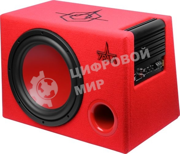 Сабвуфер автомобильный Ural АС-У12А КРАСНЫЙ 300Вт активный (30 см/12