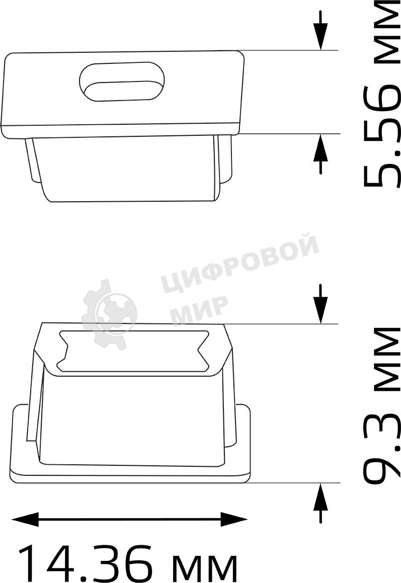 Заглушки для врезного профиля светодиодной ленты (2 заглушки в пакете)