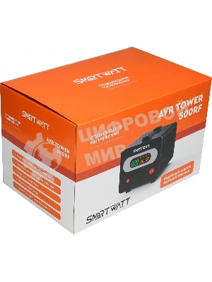 Напольный стабилизатор напряжения SMARTWATT AVR TOWER 500RF (140W - 260W, 500VA, 0.5 кВт, 50-60 Гц, розеток - 1, LED-дис