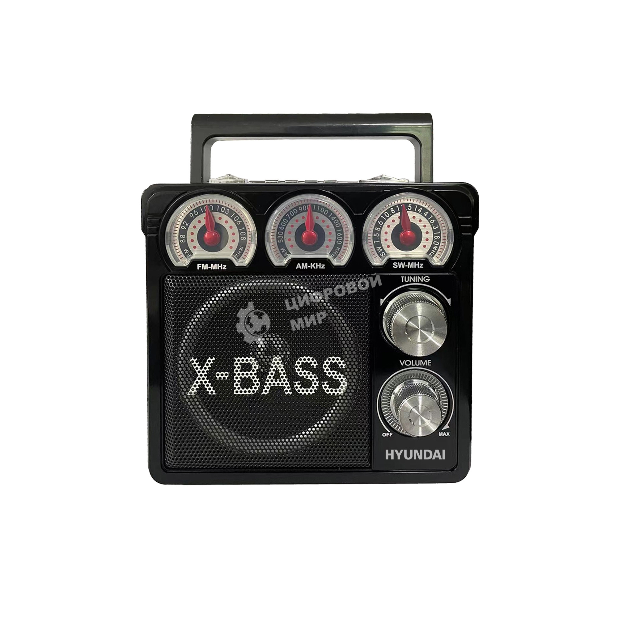 Радиоприемник настольный Hyundai H-SRS104 черный USB SD/microSD