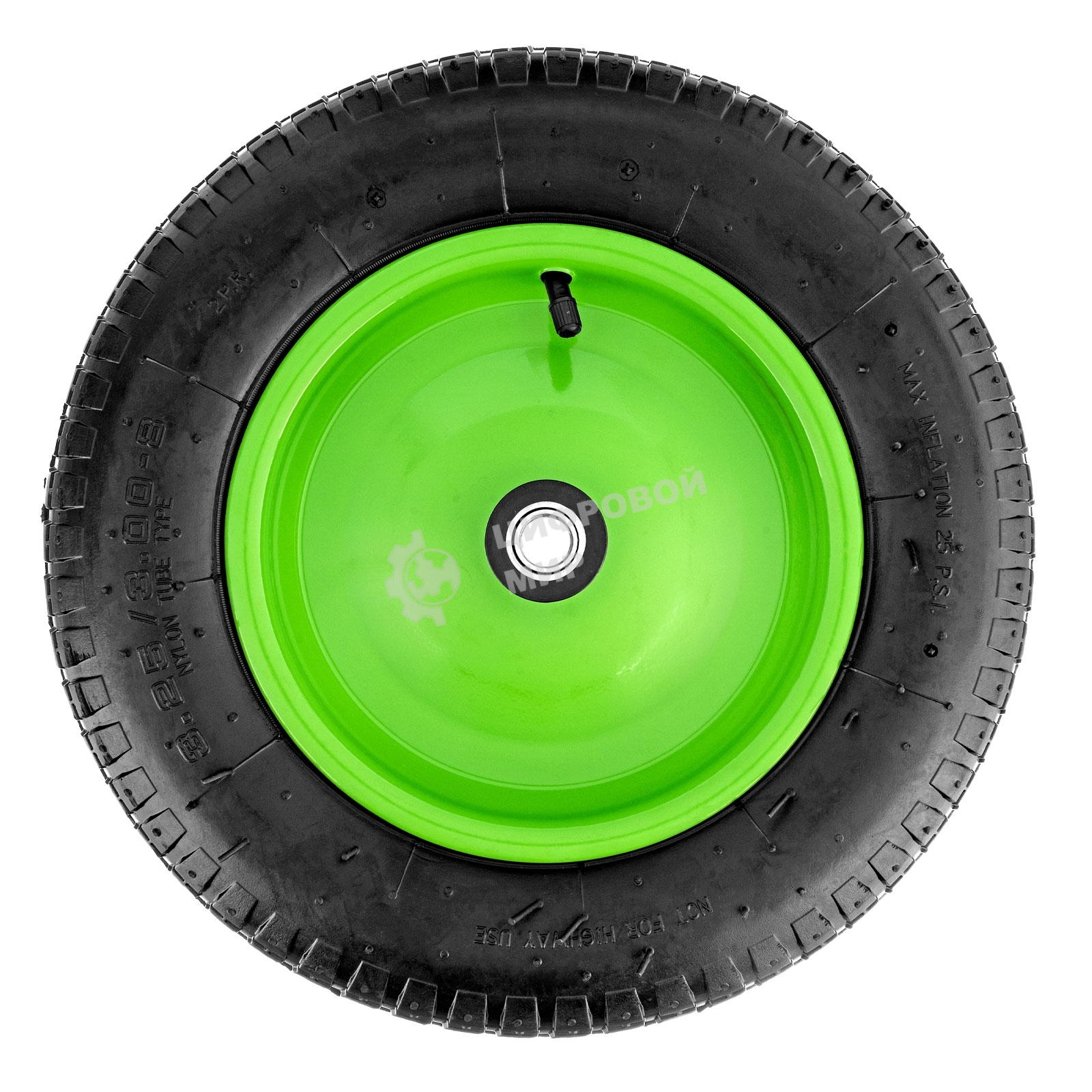 Колесо пневматическое Сибртех 3.25/3-8, длина оси 90мм,подшипник 16мм