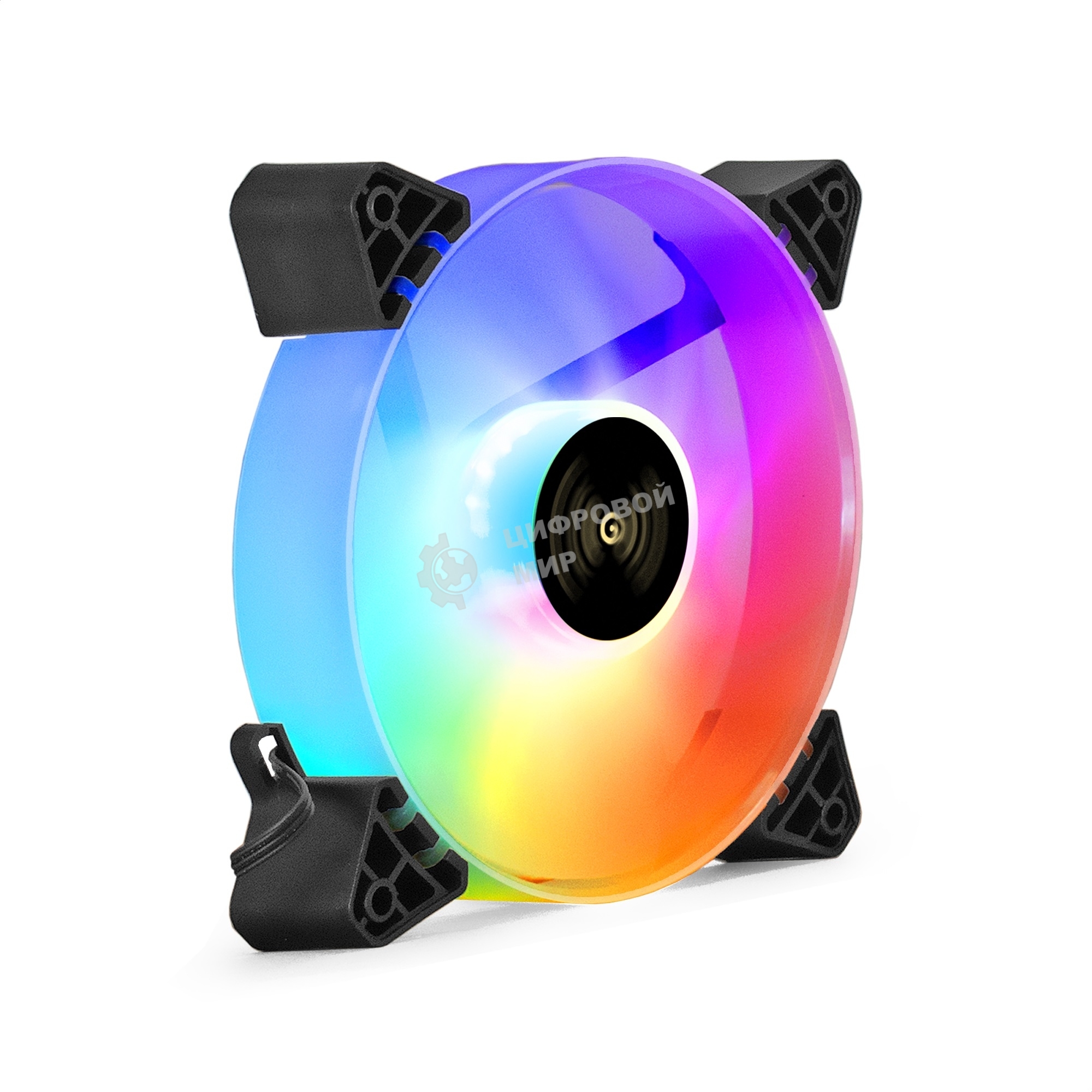 Вентилятор для корпуса ExeGate EX12025H6PYH-PWM.ARGb черный/белый, 120 мм, 1200 об/мин, 33 дБ, 6 pin