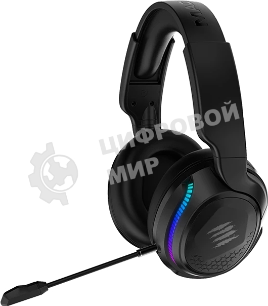 Гарнитура беспроводная игровая Mad Catz P.I.L.O.T. PRO черные (Bluetooth, 2.4 гГц, 3.5 мм jack, RGB подсветка, 50 мм, 930 мА·ч)