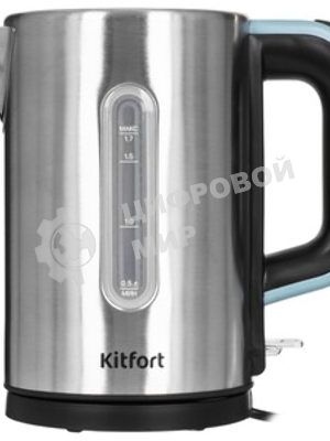 Чайник электрический Kitfort КТ-8703 1.7л. 2200Вт нержавеющая сталь/черный корпус: нерж.сталь/пластик