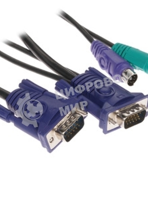 Кабель D-Link DKVM-CB/B1AКабель KVM длиной 1,8 м с разъемами VGA и PS/2