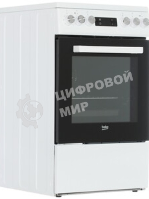 Плита электрическая Beko FSM57300GW белый, конфорок 4 электрических, духовка 55 л, 50 см x 85 см x 60 см