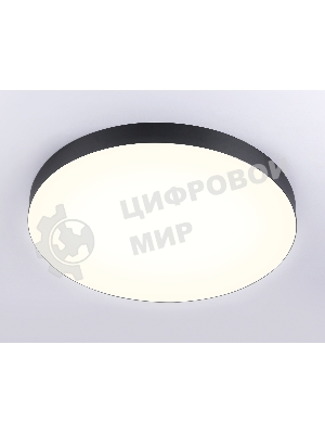 Потолочный светодиодный светильник Ambrella light FV5537 BK черный LED 90W 3000K D600*58 (Без ПДУ)