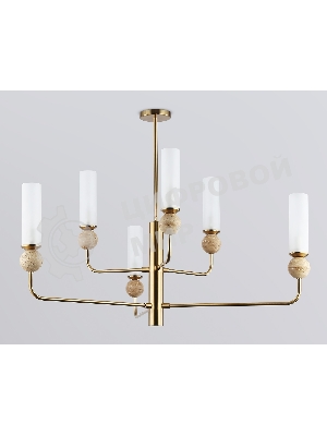 Люстра Ambrella light LH53251/6 BS/FR латунь/белый матовый E14*6 max 40W D1050*1445
