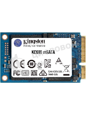Накопитель SSD Kingston KC600, 1Tb, mSATA, R/W 550/520