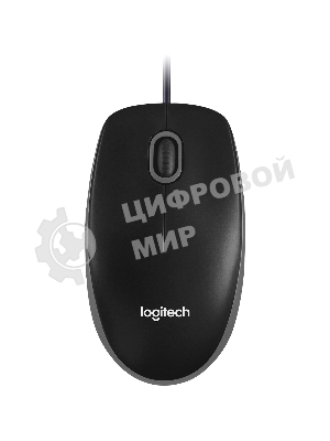 Мышь проводная Logitech B100 черный, 1000 dpi, USB, кнопки - 3