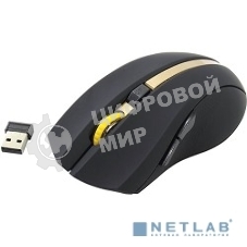 Мышь беспроводная Oklick 495MW черный/золотистый, 1600 dpi, радиоканал, USB, кнопки - 6