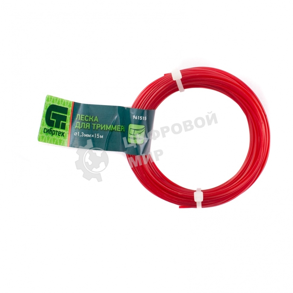 Леска для триммера Сибртех квадратная, 1,3 мм х 15 м,