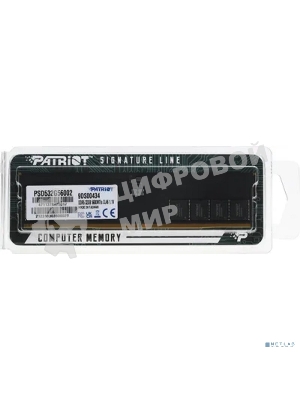 Оперативная память Patriot Signature, DDR5, 32GB (1x32 GB), 5600 MHz, CL46, DIMM